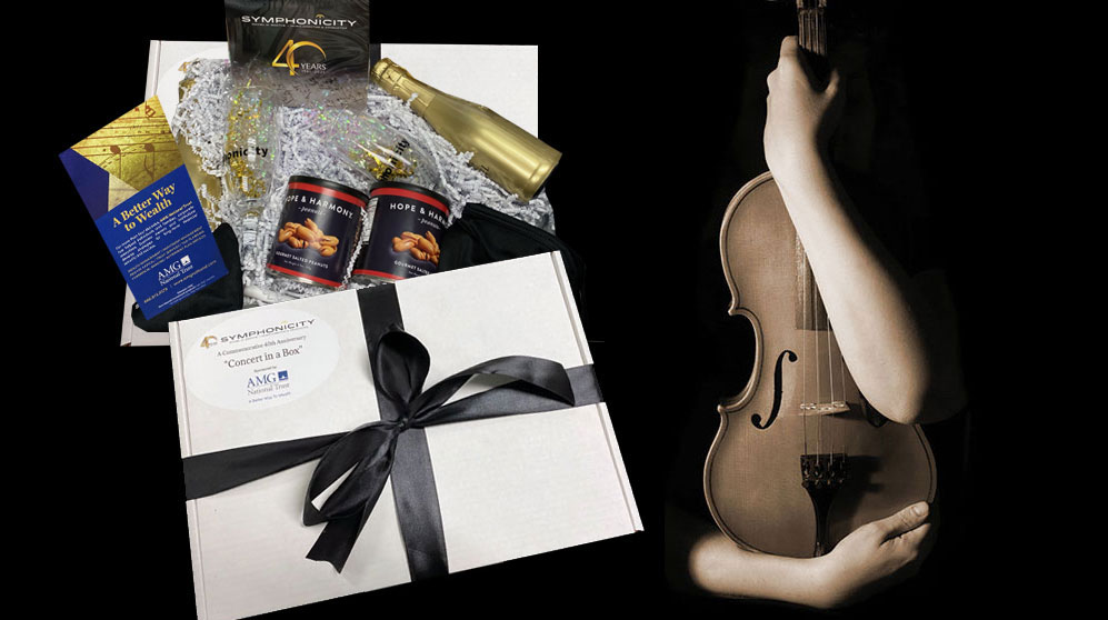 AMG's "concert in a box" thank you gift to attendees of Symphonicity's gala.